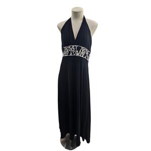 white house black market halter maxi dress | Dresses | White House Black Market Womens Black White Floral 2 Floral halter